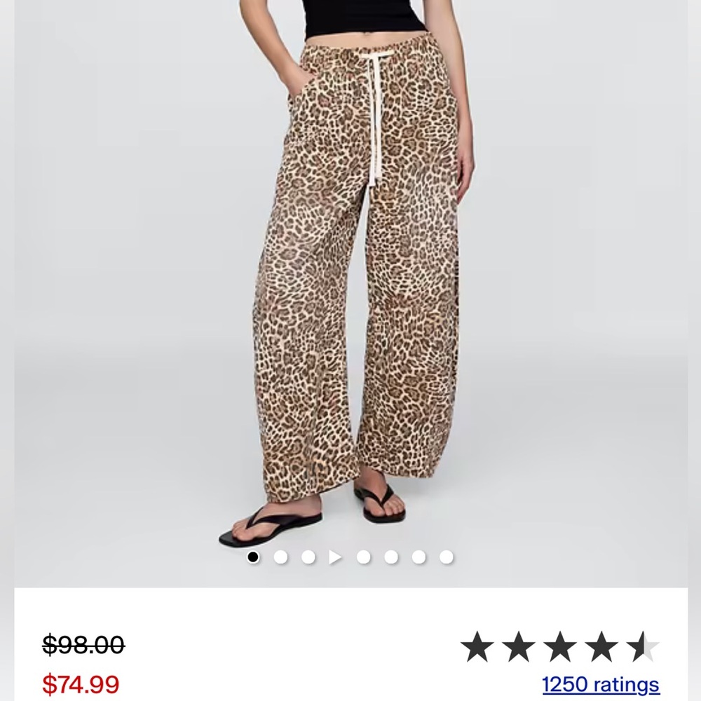 Gap leopard mid rise easy horseshoe jeans, small